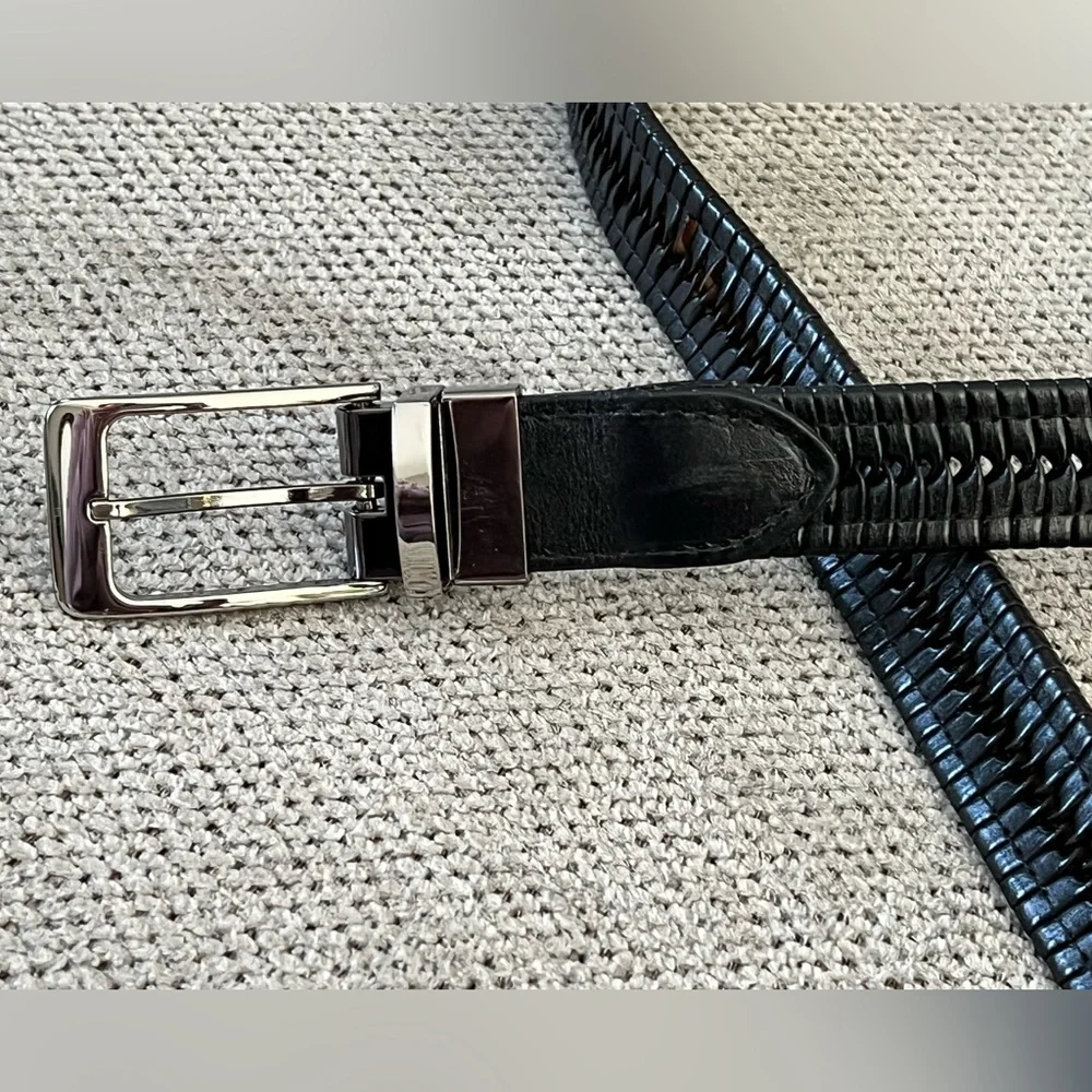 Reversible Woven Leather Belt 44‎